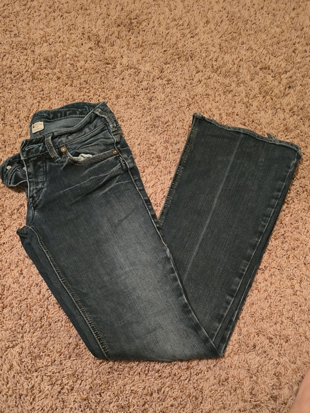 Classic Women's Bootcut Jeans in Washed Dark Blue